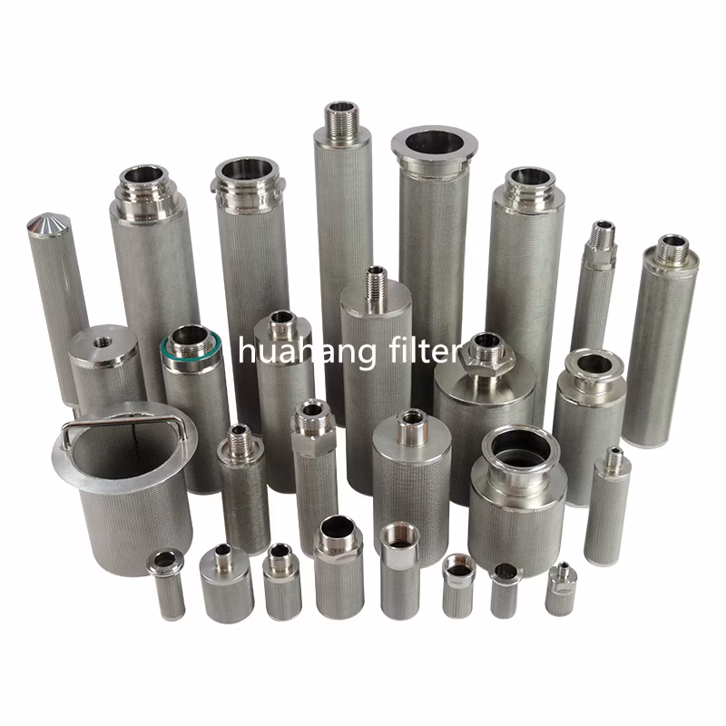 Huahang high efficiency sintered metal filter cartridge 100 mesh 200 mesh High corrosion resistance stainless steel 304/316 sintering filter tube
