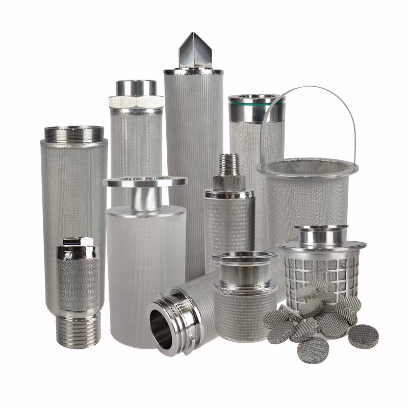 Huahang high efficiency sintered metal filter cartridge 100 mesh 200 mesh High corrosion resistance stainless steel 304/316 sintering filter tube