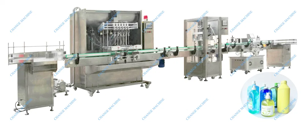 Body Lotion Shampoo Liquid Detergent Botteling Capping Labeling Liquid Filling Machine