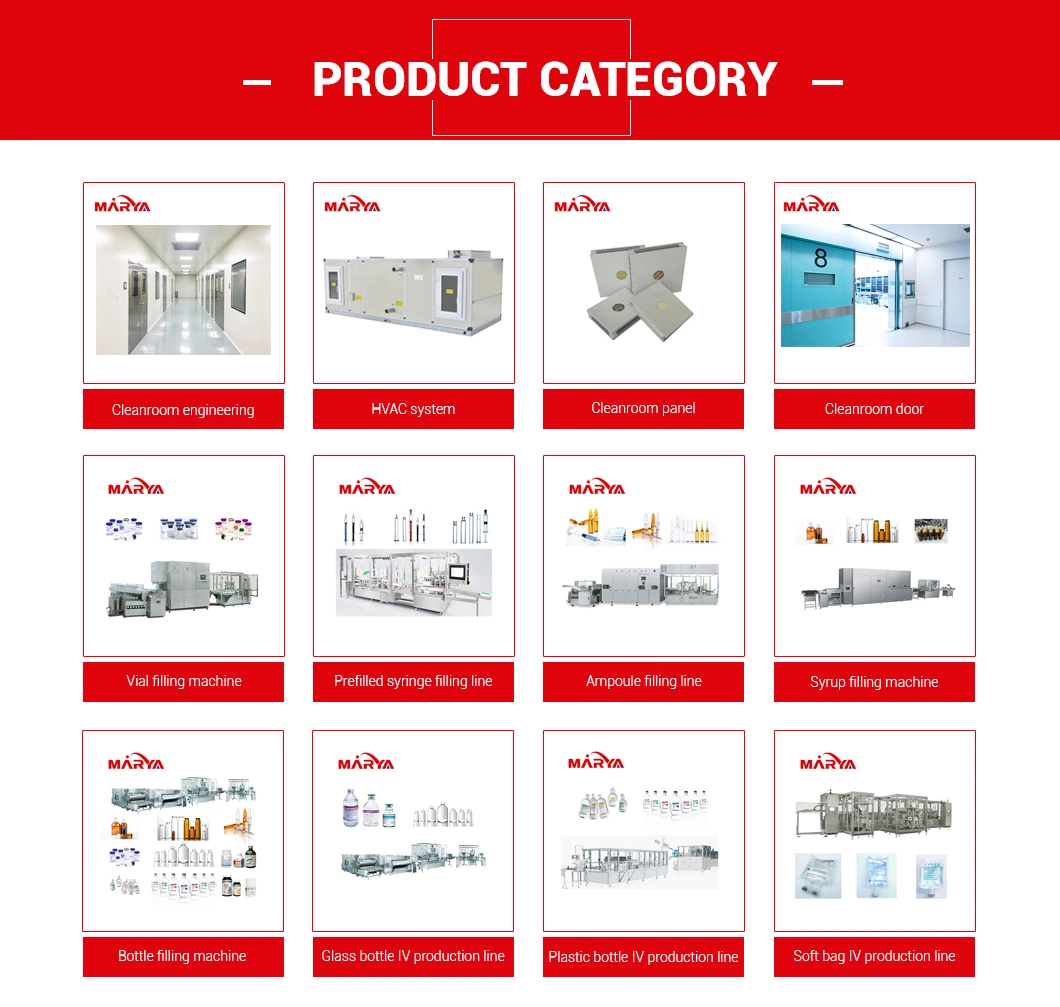 Marya Aseptic Disposable Liquid Medicine Injection Cartridge Glass/Plastic Bottle Prefilled Syringe Pfs Filling Machine with Isolator System