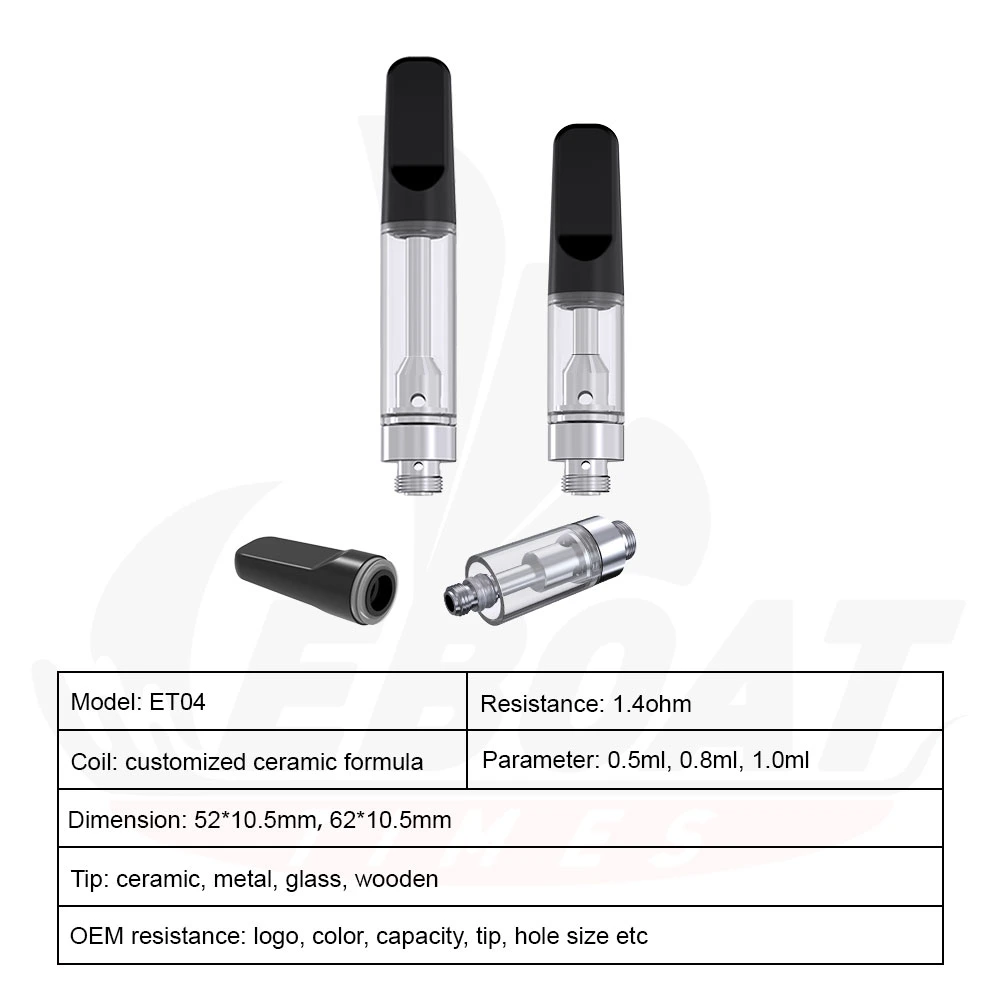 2024 Empty Ceramic Cartridge Premium Thick Oil Atomizer Live Resin/Rosin Thick Vape Cartridge