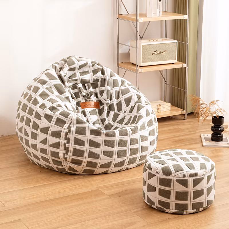 Stylish Lazy Chair and Portable Ottoman Lounger for Relaxation