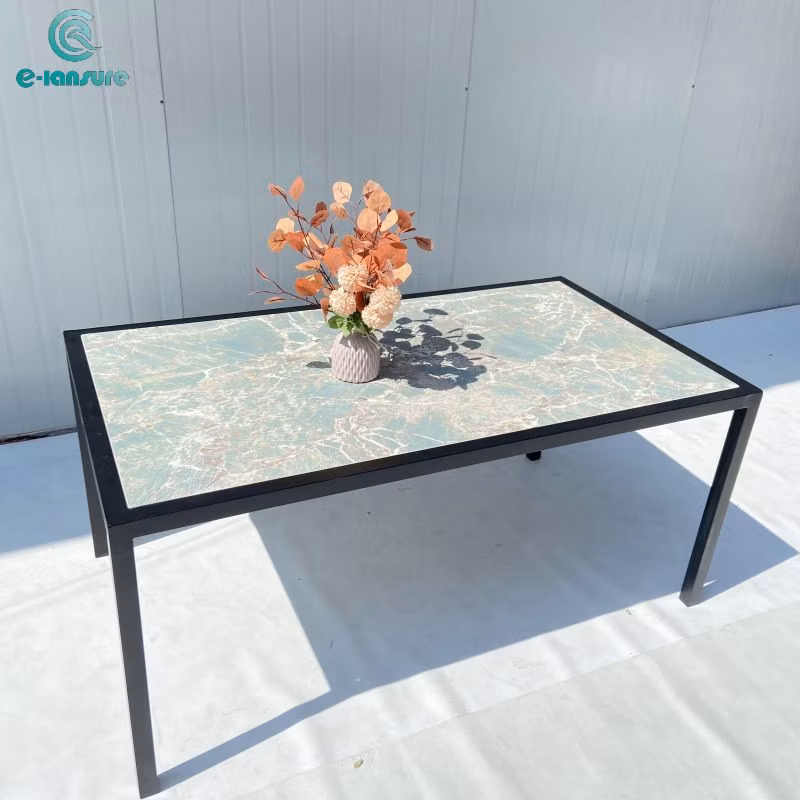Luxury Simple Casual Outdoor Home Garden Marble Dining Table Aluminum Series