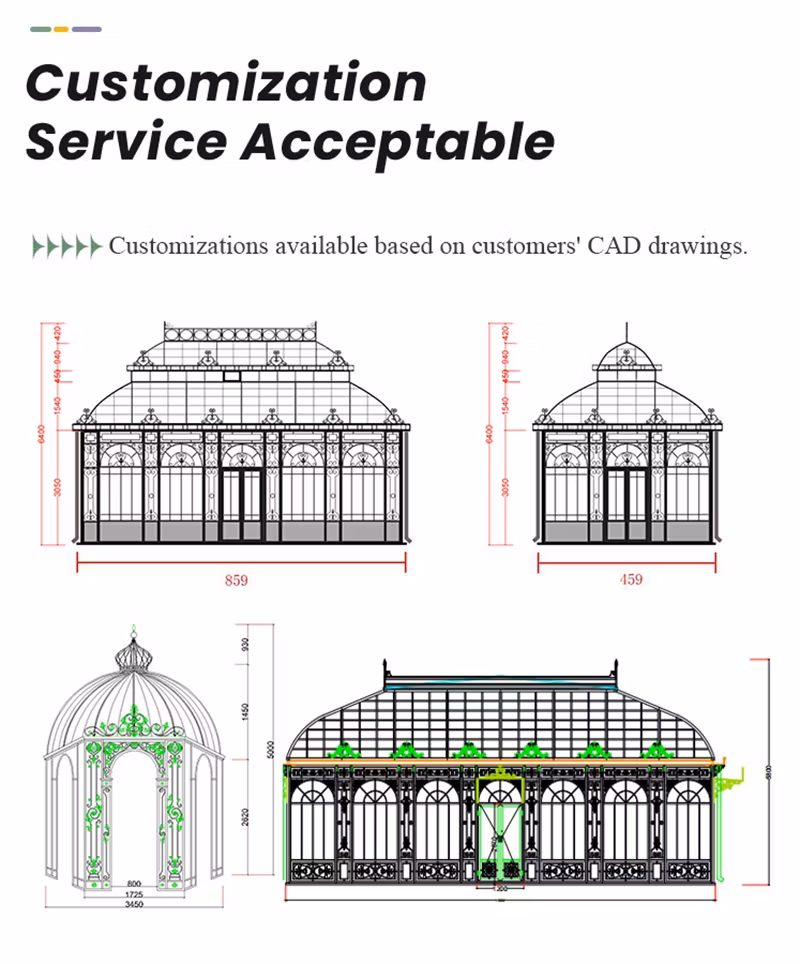 Outdoor White Wrought Iron Garden Gazebo Large Modern Orangery Sunroom