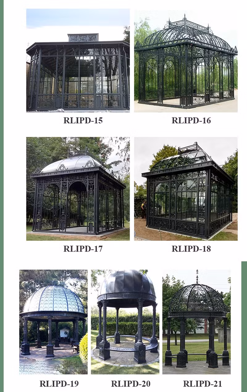 Outdoor White Wrought Iron Garden Gazebo Large Modern Orangery Sunroom