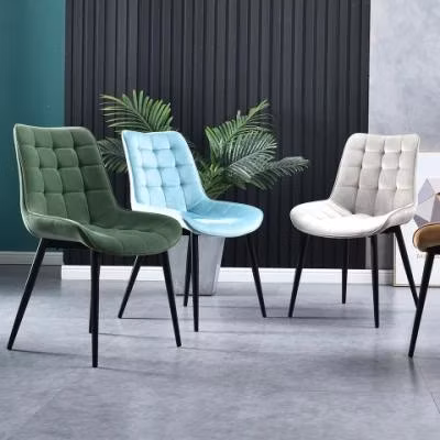 Cheap Price Italian Style Comfortable Outdoor Velvet Fabric Restaurant Colorful Custom Design Dining Chairs