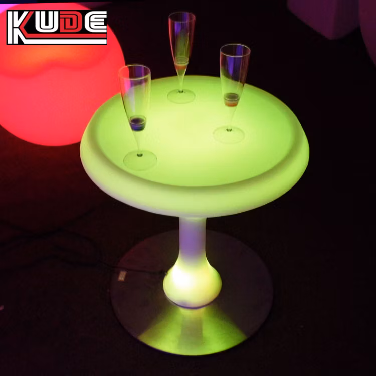LED Pub Furniture Changing Color PE Garden Outdoor Table