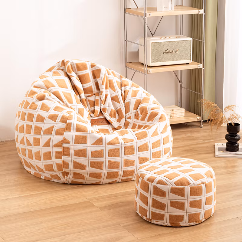 Stylish Lazy Chair and Portable Ottoman Lounger for Relaxation