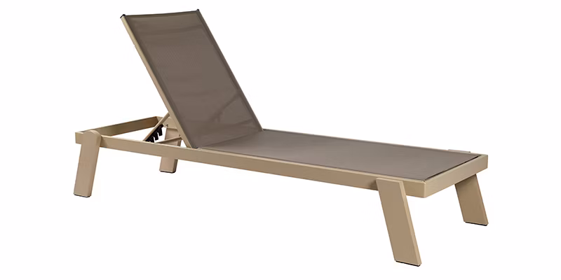 Fashionable Design Aluminum and Texilene Mesh Beach Sunbed Outdoor Furniture Poolside