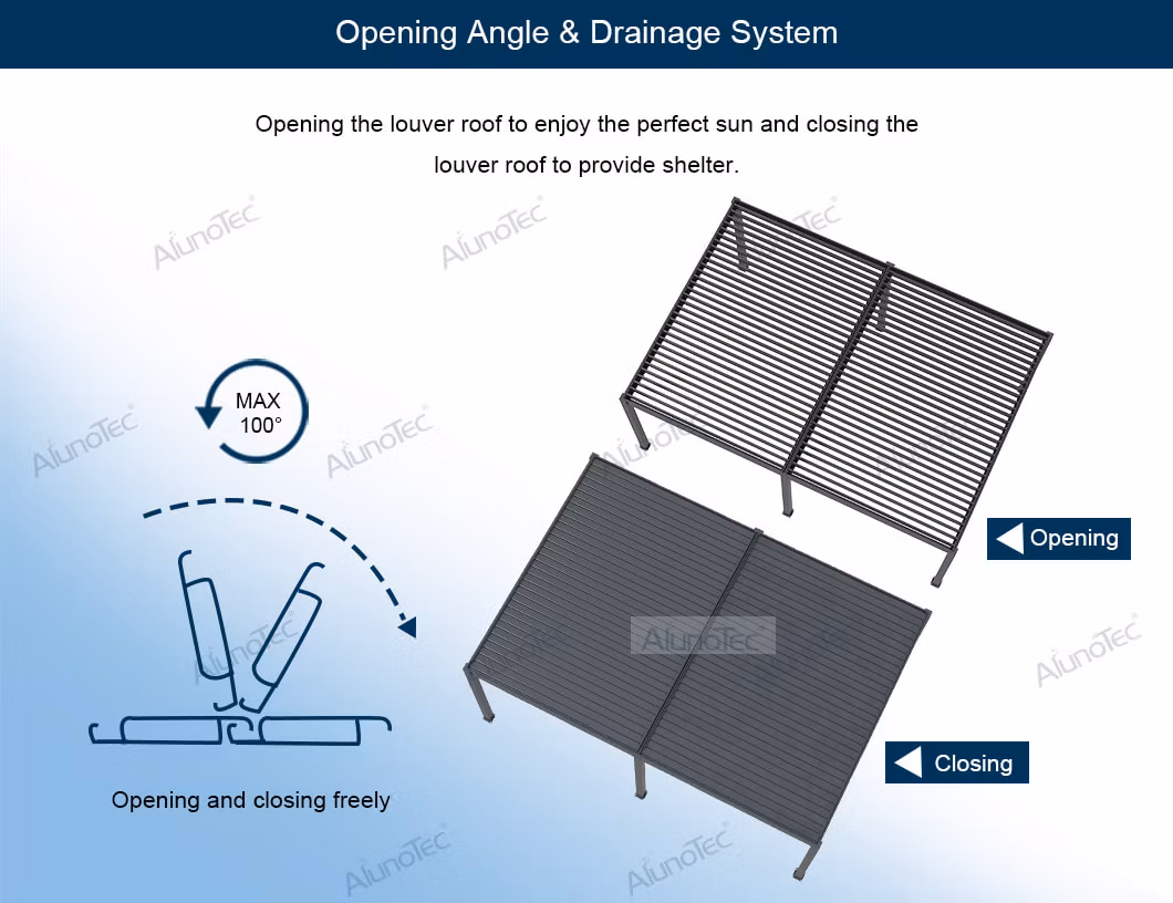 Factory Design Outdoor Sunroom Patio Awnings Car Garages Canopies Pergola Aluminium Gazebo