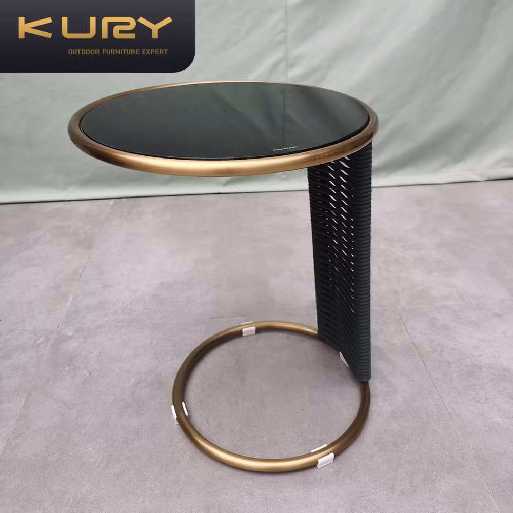 Outdoor Home Hotel Garden Patio Swimming Pool Side Table and Chair Set Chairs and Table Aluminum Frame Furniture