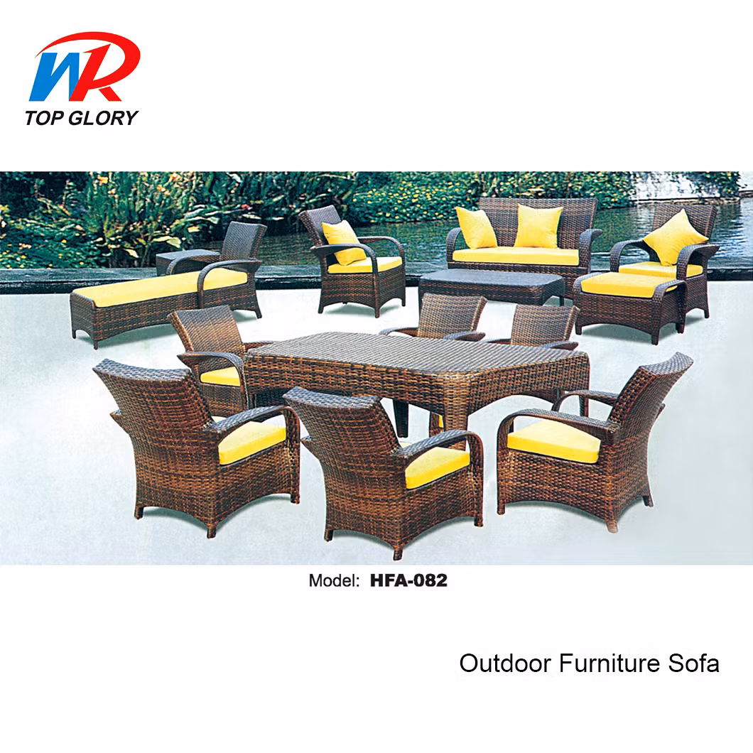 Modern Outdoor White Rattan Restaurant Patio Furniture Garden Dining Set Outdoor Sofa Chair