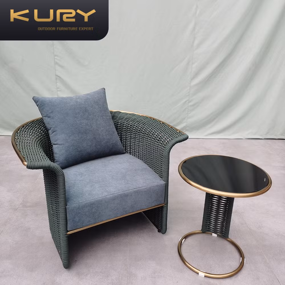 Outdoor Home Hotel Garden Patio Swimming Pool Side Table and Chair Set Chairs and Table Aluminum Frame Furniture