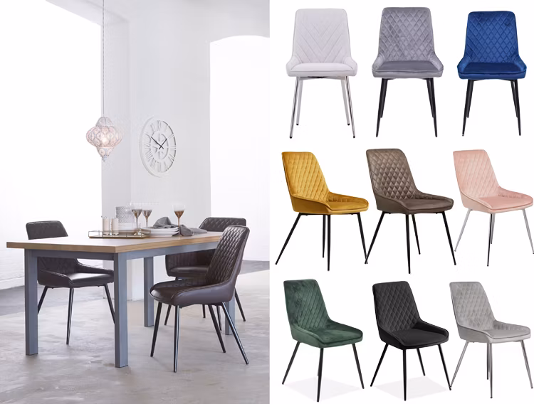 Modern Restaurant Furniture Comfortable Fabric Coffee Metal Dining Chair for Home Hotel Garden Outdoor Banquet