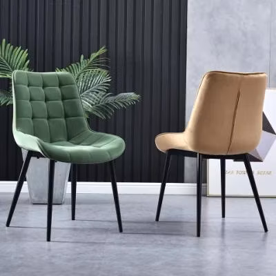 Cheap Price Italian Style Comfortable Outdoor Velvet Fabric Restaurant Colorful Custom Design Dining Chairs