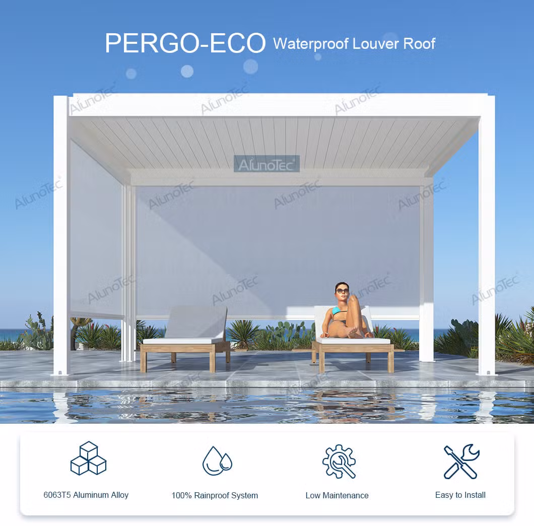 Factory Design Outdoor Sunroom Patio Awnings Car Garages Canopies Pergola Aluminium Gazebo