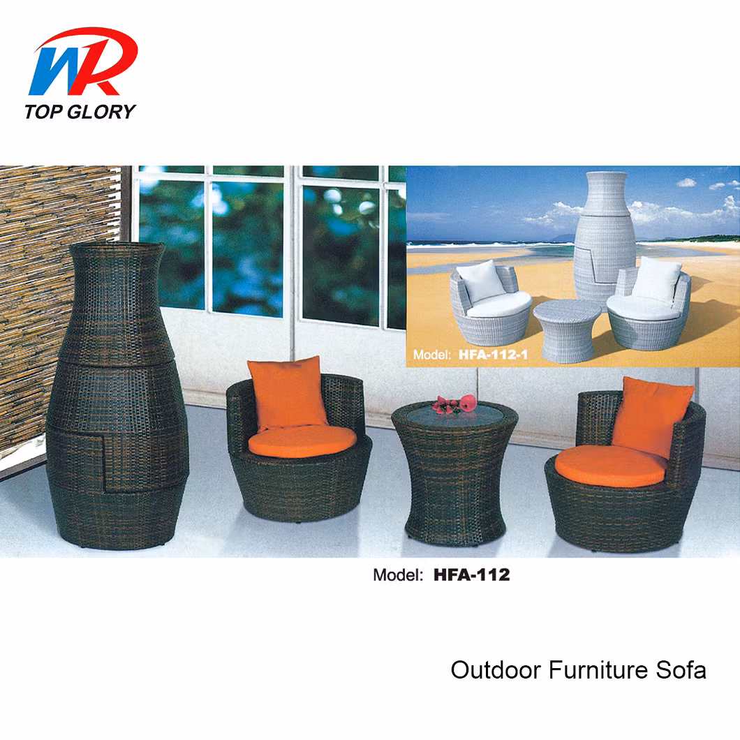 Modern Outdoor White Rattan Restaurant Patio Furniture Garden Dining Set Outdoor Sofa Chair