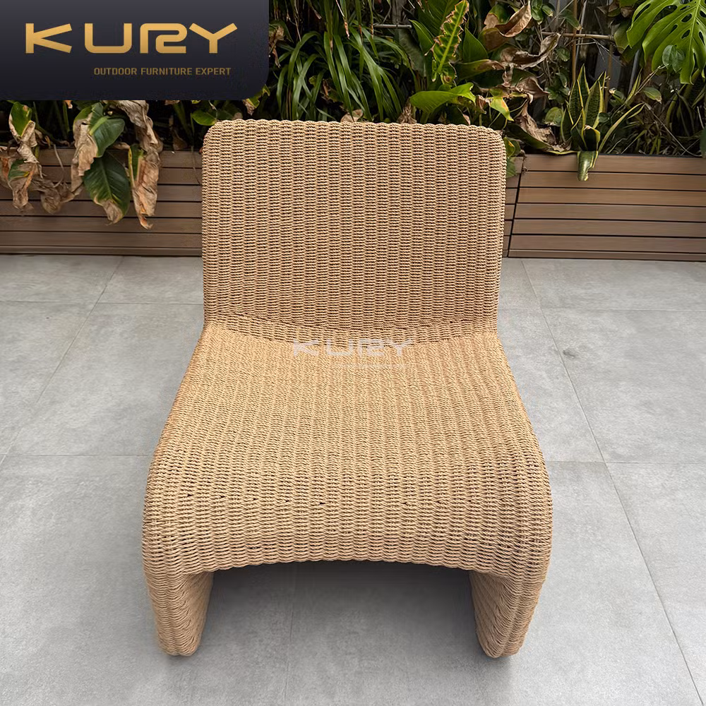 Classical Leisure Patio Furniture Pool Waterproof Lounger Hotel Villa Teak Rattan Chair