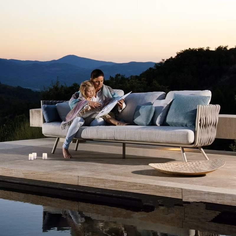 Modern Family Outdoor Luxury Rattan Leisure Swimming Pool Hotel Sofa Furniture