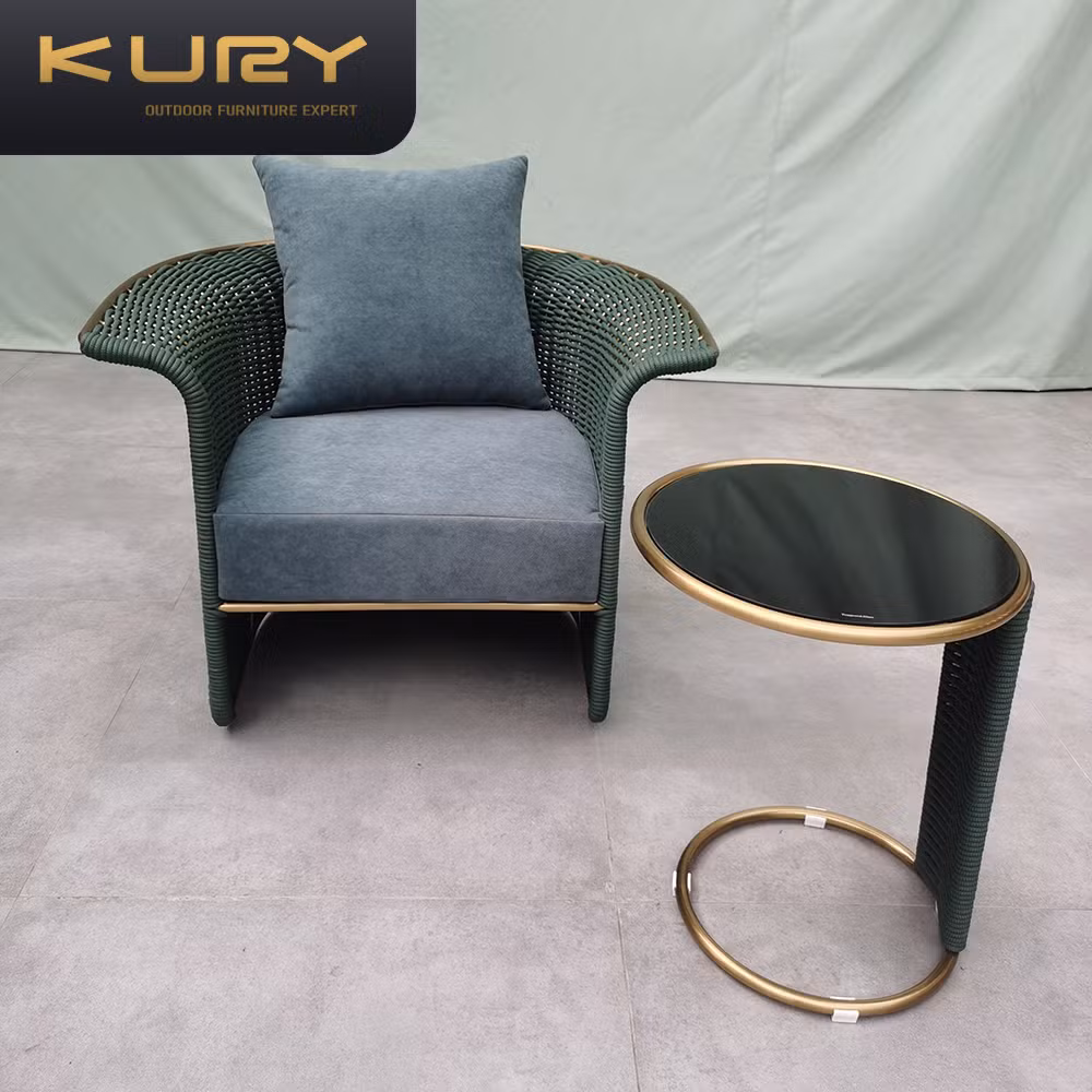 Outdoor Home Hotel Garden Patio Swimming Pool Side Table and Chair Set Chairs and Table Aluminum Frame Furniture