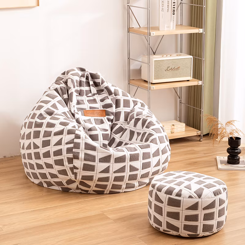 Stylish Lazy Chair and Portable Ottoman Lounger for Relaxation