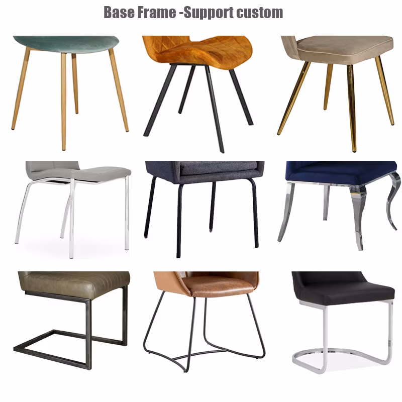 Modern Restaurant Furniture Comfortable Fabric Coffee Metal Dining Chair for Home Hotel Garden Outdoor Banquet