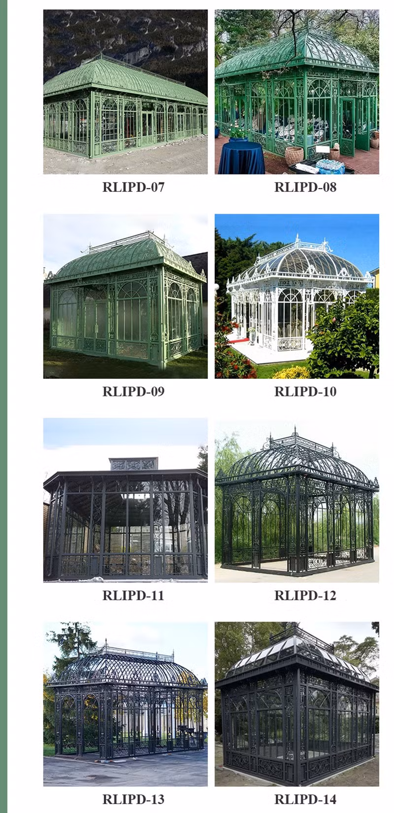 Outdoor White Wrought Iron Garden Gazebo Large Modern Orangery Sunroom