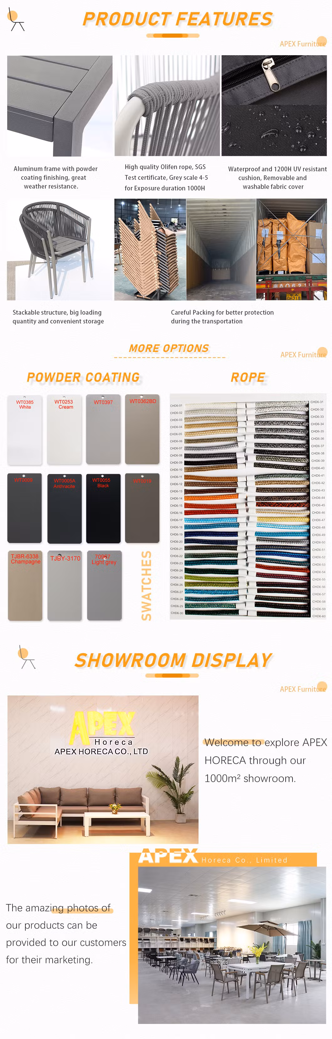 Outdoor Garden Patio Furniture Comfortable Backrest Portable Restaurant Chair Wholesale