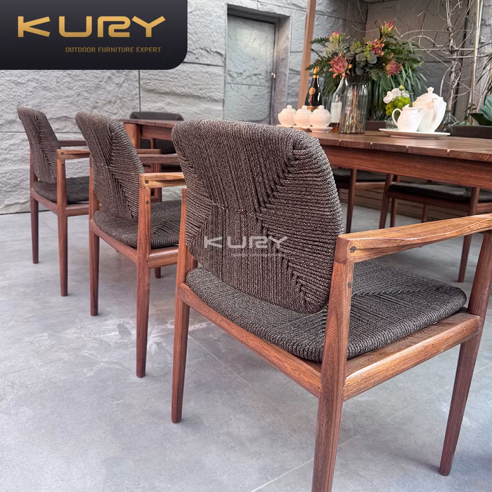 Home Furniture Teak Wood Dinner Patio Wooden Garden Outdoor Dining Table Set