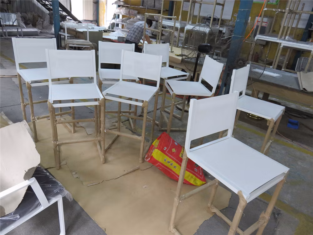 Aluminum Frame Teak Leisure Garden Furniture Outdoor Dining Table Bistro Bar Chair Wholesale