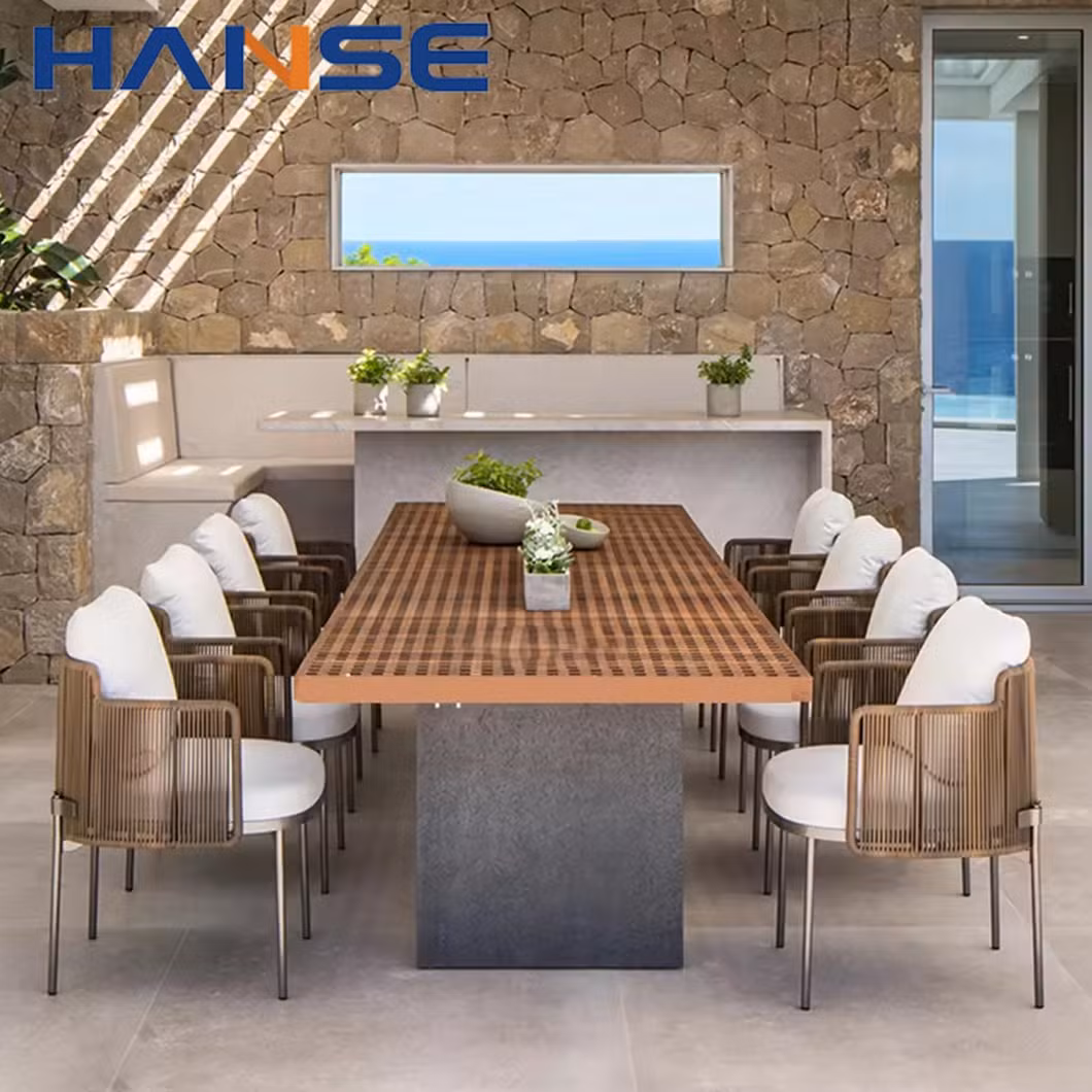 Aluminum Frame Garden Dining Sets Corrosion Resistance Patio Furniture Restaurant Outdoor Tables and Chairs