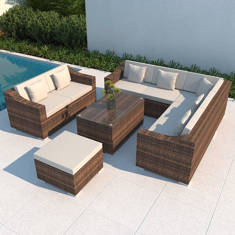 Factory Wholesale Outdoor Garden Furniture Rattan Dining Set in Leisure Area Coffee Shop