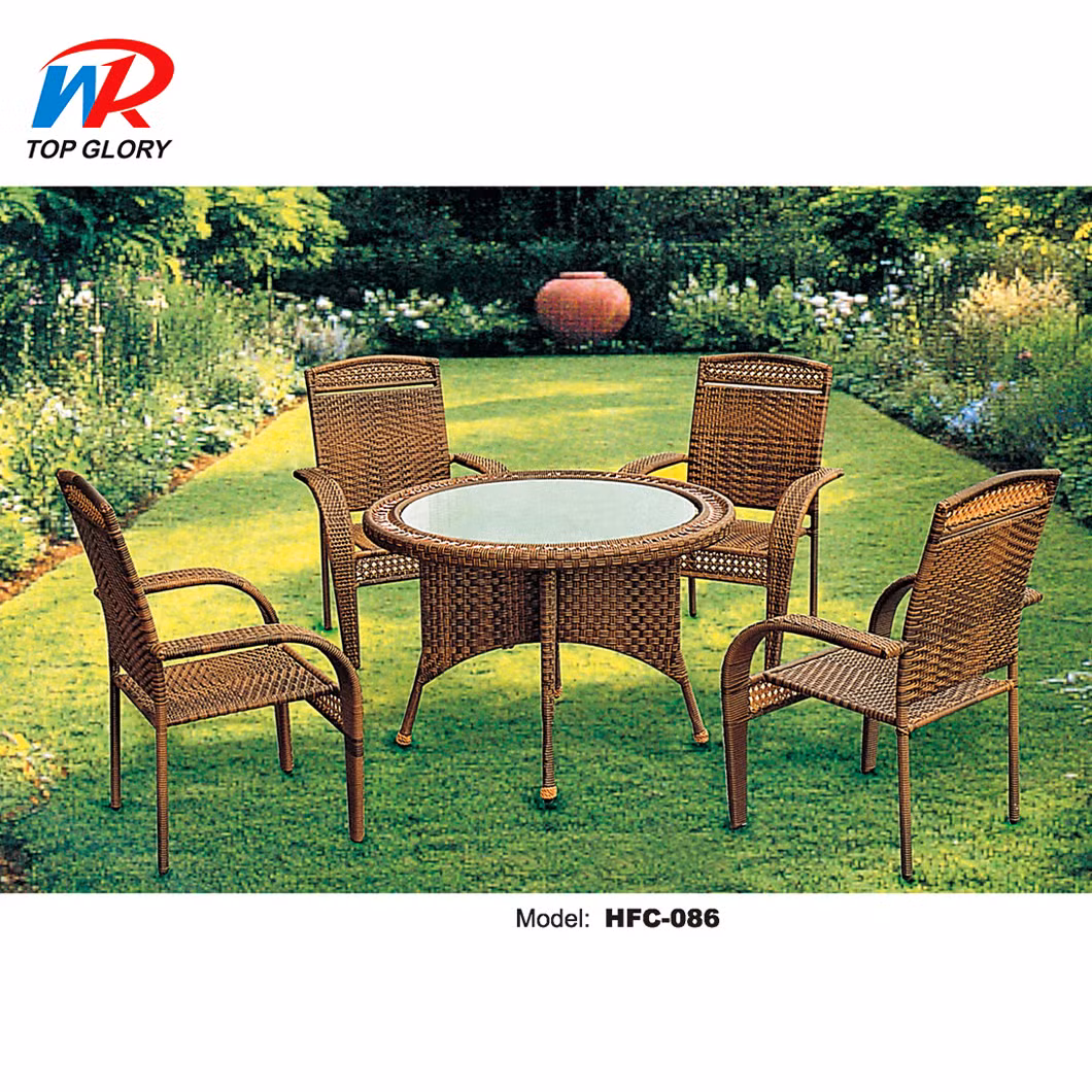 Outdoor PE Rattan Garden Modern Patio Dining Bar Table Set (TG-JW67)