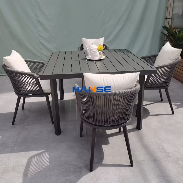 All Weather Resistant Aluminum Outdoor Patio Furniture Set Garden Table Dining with Chair