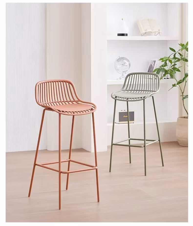 Bar Stool Backrest High Stool Modern Coffee Shop Outdoor Bar Chair