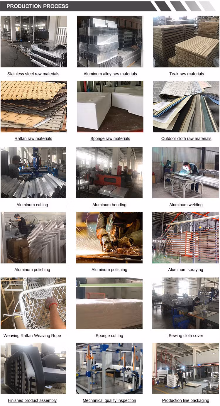 Balcony Patio Garden Outdoor Furniture Modular 3 Seater Fabric Sofa Home Wooden Teak Sectional Sofa