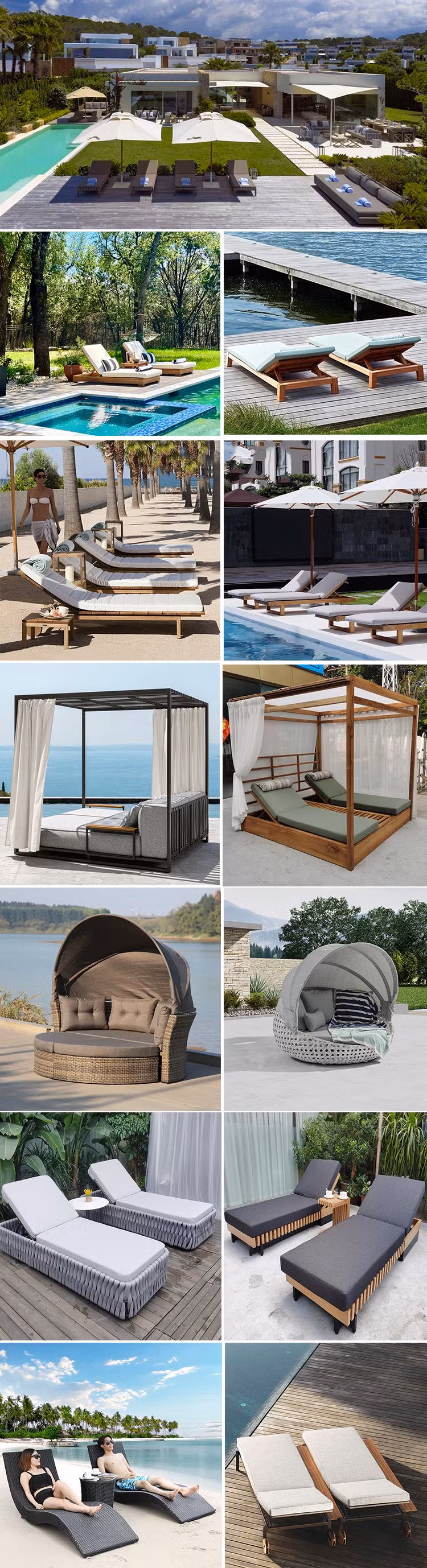 Most Popular Modern Outdoor Furniture Swimming Pool Beach Use Sun Lounger