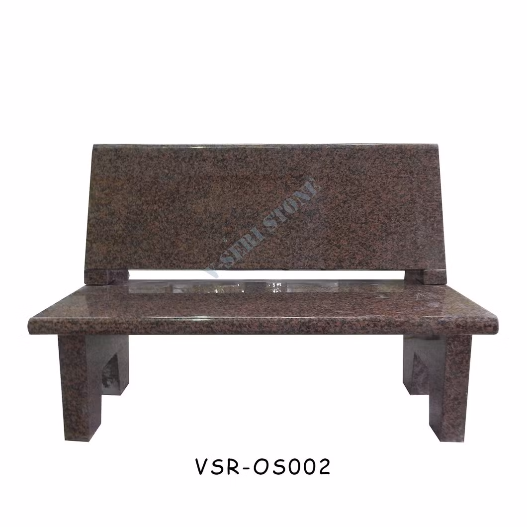 Customized White Granite Stone Outdoor Garden Bench with Simple European Design
