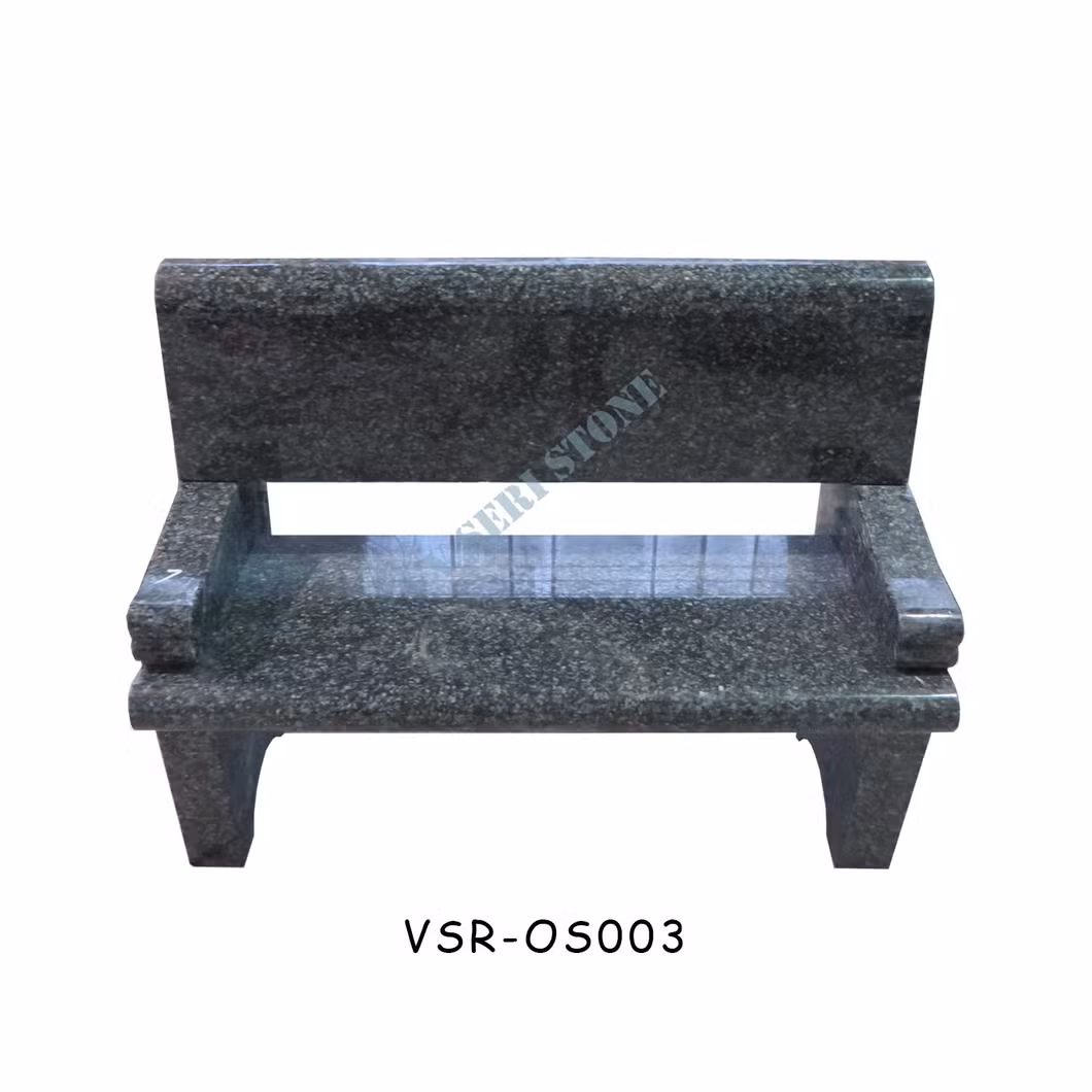 Customized White Granite Stone Outdoor Garden Bench with Simple European Design