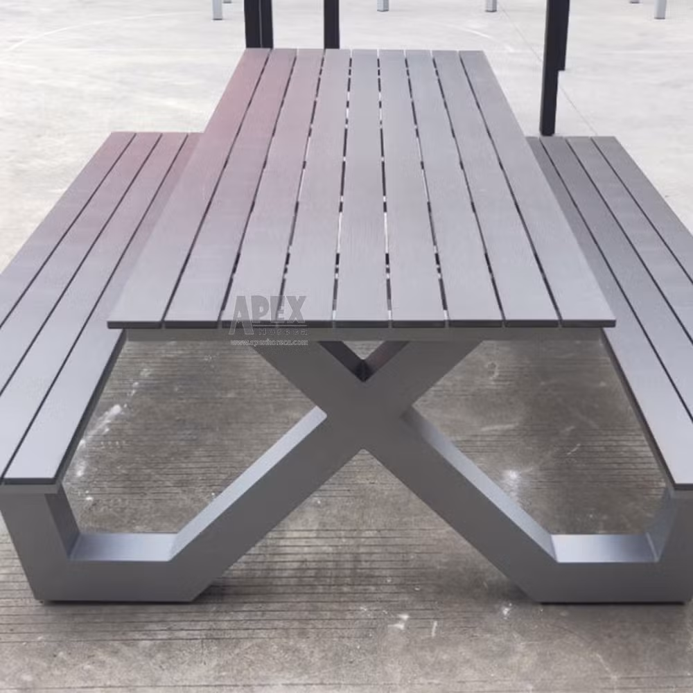 Hot Selling Waterproof Aluminum Outdoor Picnic Table with Bench Set