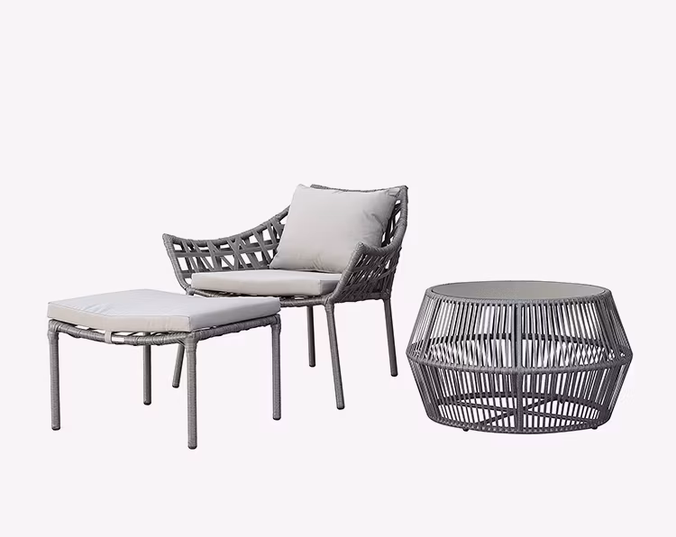 Promotional Leisure Aluminum Frame Rattan Outdoor Garden Portable Furniture Set