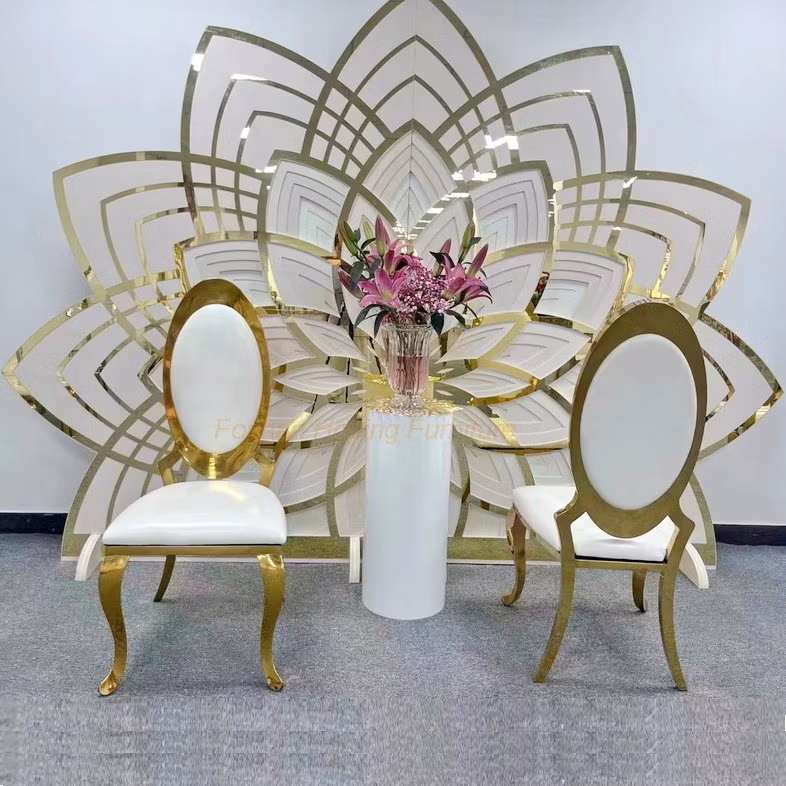Restaurant Room High Dining Table Set Outdoor Wedding Party Garden Dining White Stackable Folding Chair Flower Back High Dining Chairs