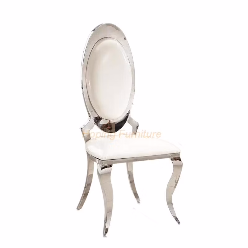 Restaurant Room High Dining Table Set Outdoor Wedding Party Garden Dining White Stackable Folding Chair Flower Back High Dining Chairs