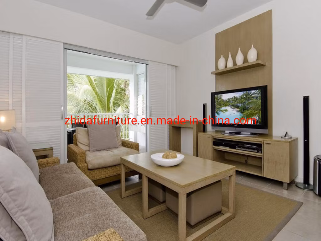 Chinese Teak Wood Hotel Guess Double Room Furniture Apartment with Furniture Sofa