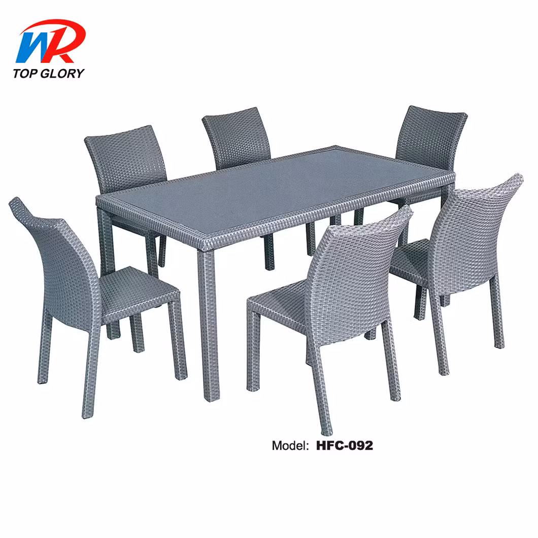 Outdoor PE Rattan Garden Modern Patio Dining Bar Table Set (TG-JW67)