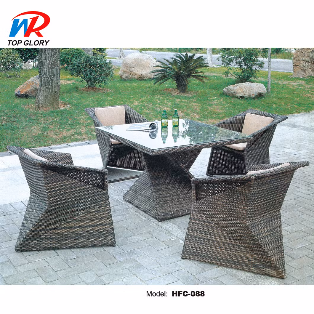 Outdoor PE Rattan Garden Modern Patio Dining Bar Table Set (TG-JW67)