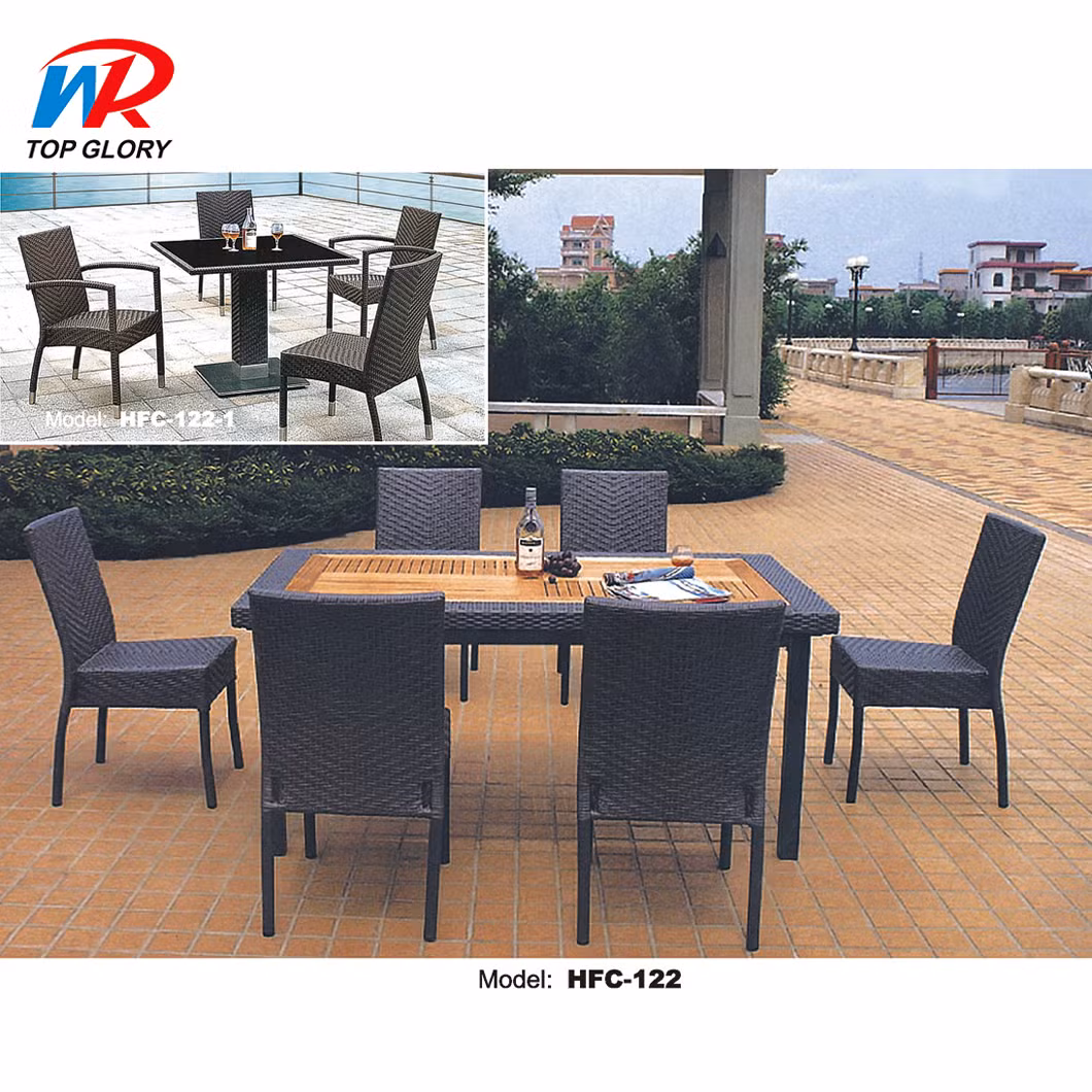 Outdoor PE Rattan Garden Modern Patio Dining Bar Table Set (TG-JW67)