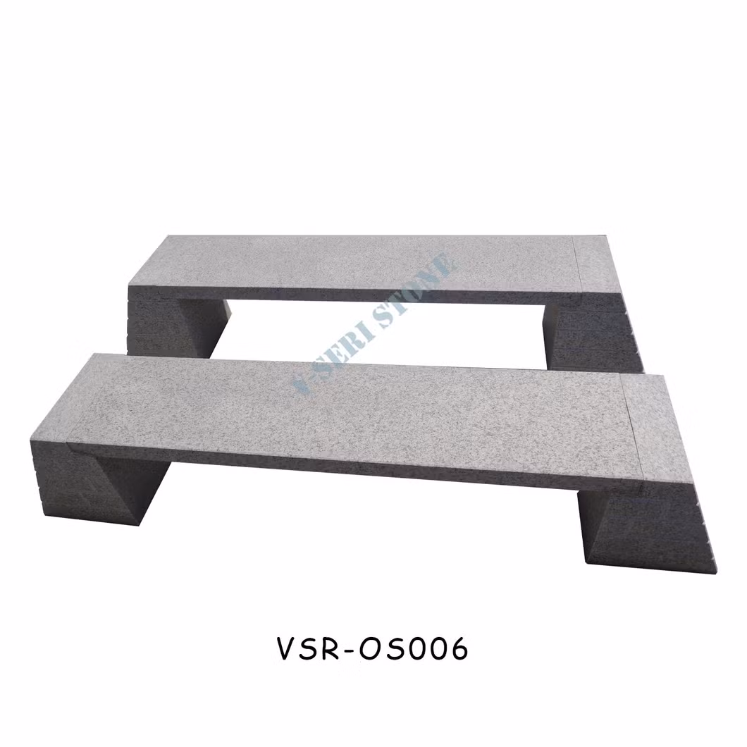 Customized White Granite Stone Outdoor Garden Bench with Simple European Design