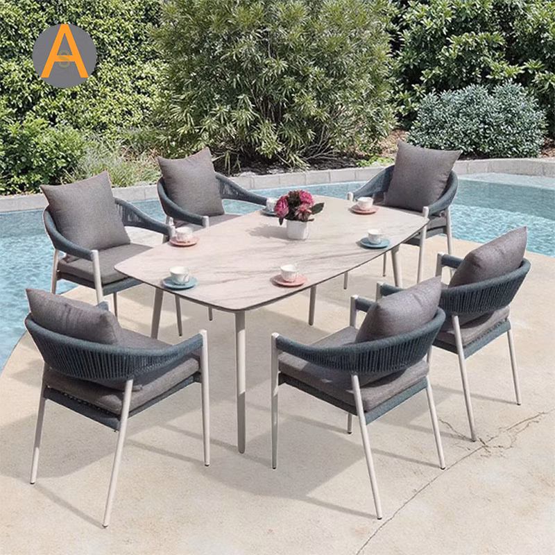 Beach Bistro Outdoor Dining Table and Chair Set for Restaurant Coffee Shop Outdoor Table and Chair Set