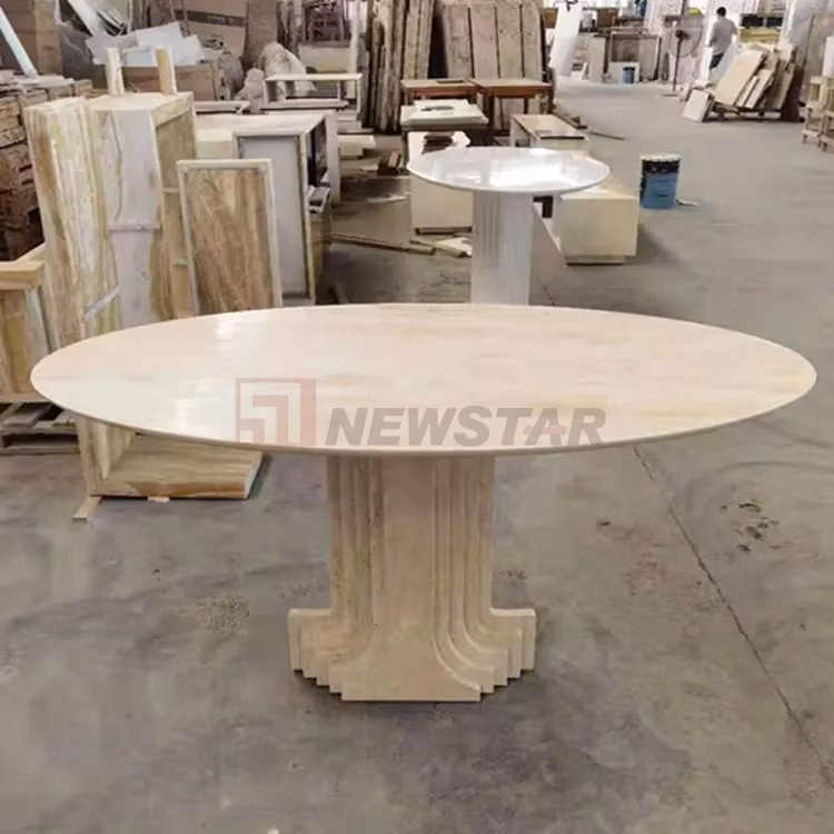 Wholesale Nature Stone Furniture Side End Table Indoor Outdoor Limestone Travertine Marble Coffee Dining Table